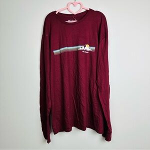Columbia NWT Burgundy Long Sleeve with Mountain Design Size XXL